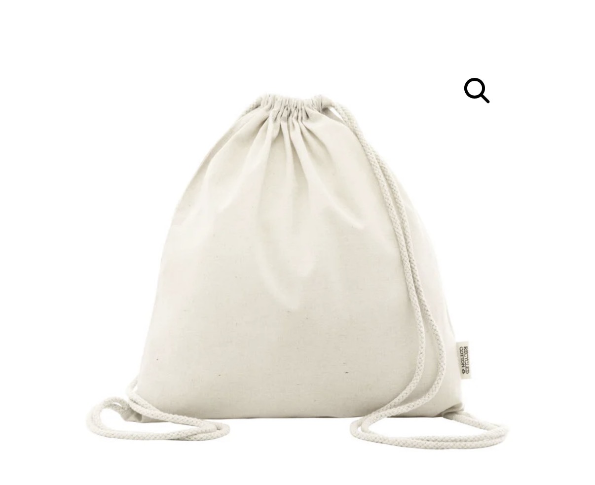 Bolsa de tela con cordón lista para personalizar